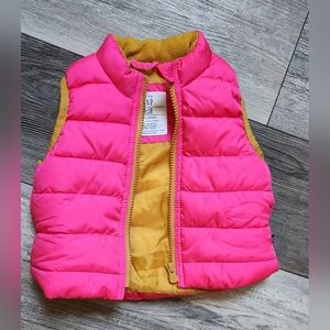 Baby Girls Gap Neon Pink Cold Control Puffer Gilet
